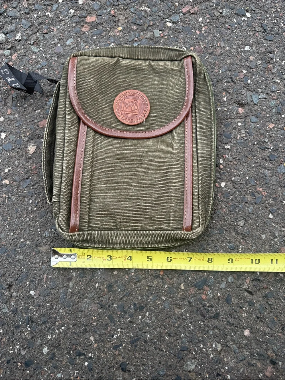 Gregg Canvas Book Bag with Brown Trim - bookmark
